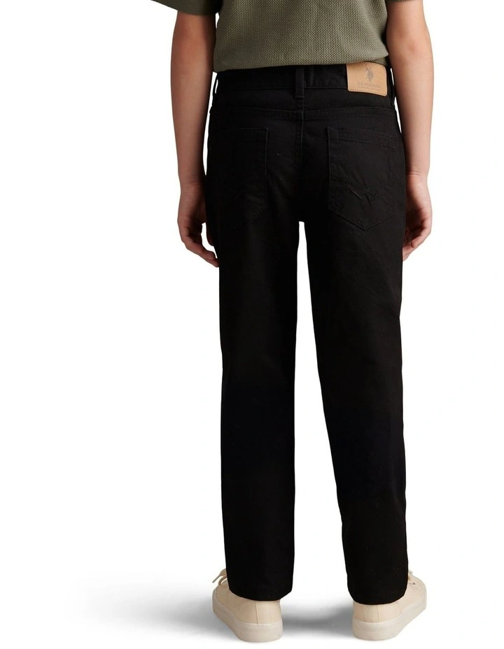 Boys Bedford Cord 5 Pocket Trouser in Black image 4