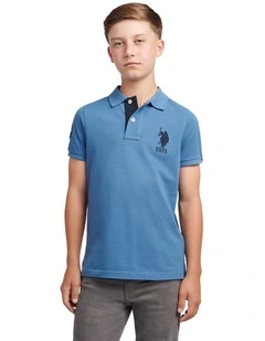 Boys Player 3 Polo Shirt Blue Horizon