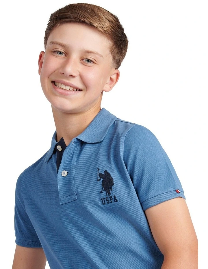 Boys Player 3 Polo Shirt Blue Horizon image 2