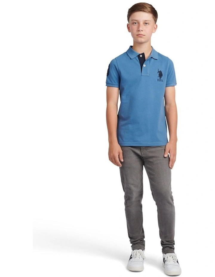 Boys Player 3 Polo Shirt Blue Horizon image 3