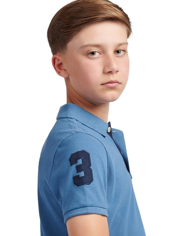 Boys Player 3 Polo Shirt Blue Horizon image 5