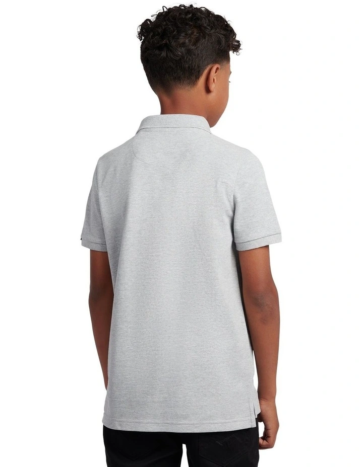 Boys Double Horsemen Polo Shirt Mid Grey Marl image 4