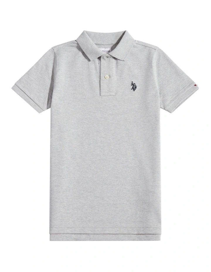 Boys Double Horsemen Polo Shirt Mid Grey Marl image 5