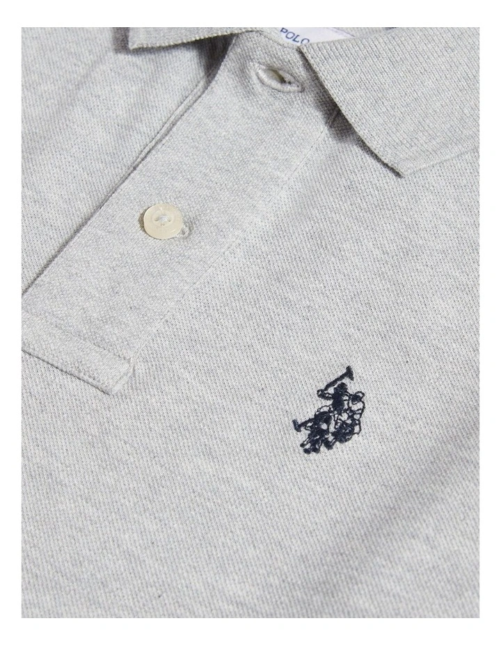 Boys Double Horsemen Polo Shirt Mid Grey Marl image 7