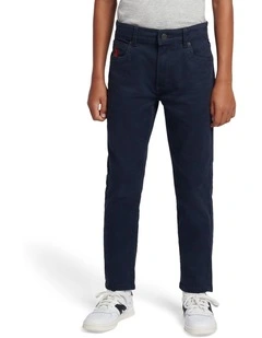 Boys Core 5 Pocket Trouser in Dark Sapphire Navy / Haute Red DHM