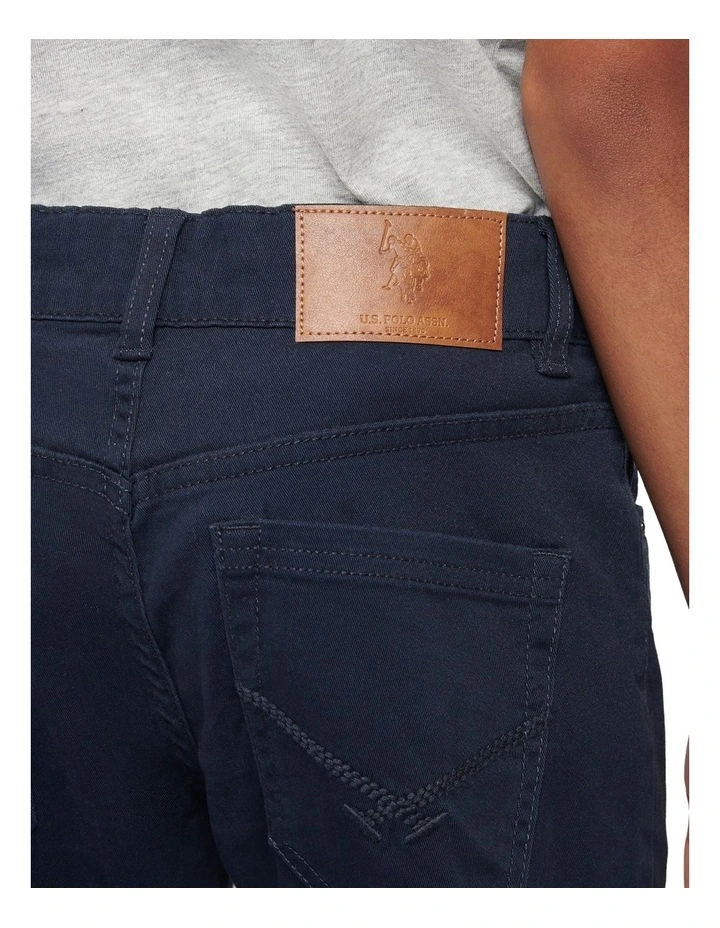 Boys Core 5 Pocket Trouser in Dark Sapphire Navy / Haute Red DHM image 2
