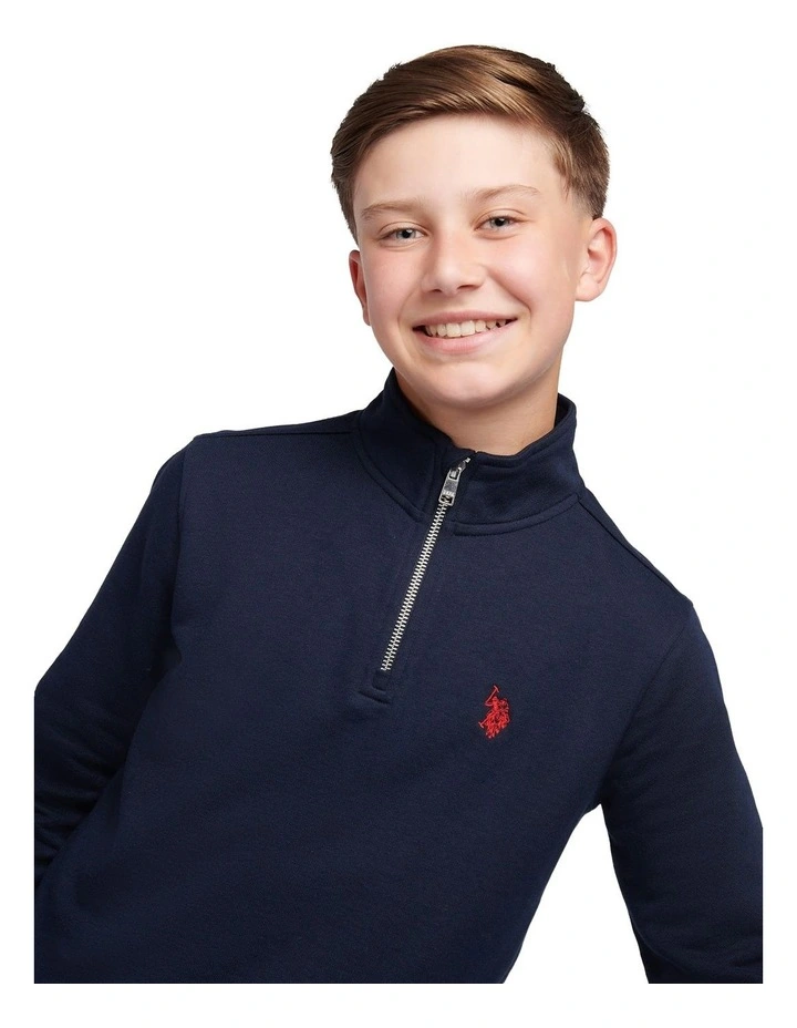 Boys Double Horsemen _ Zip Dark Sapphire Navy / Haute Red DHM image 2