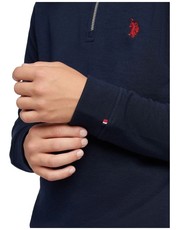 Boys Double Horsemen _ Zip Dark Sapphire Navy / Haute Red DHM image 4