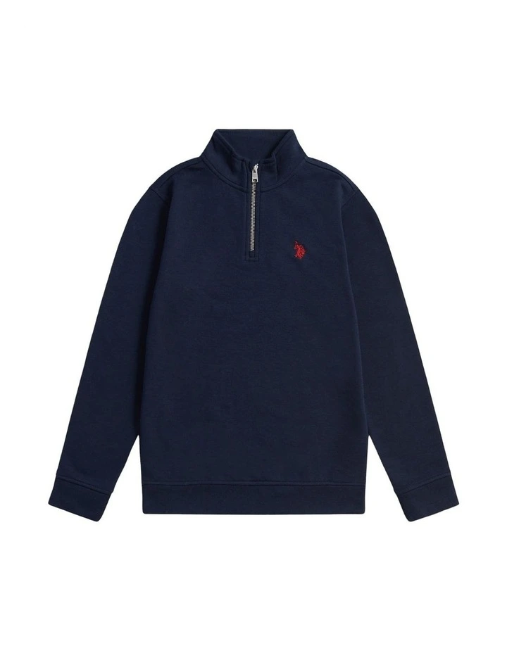 Boys Double Horsemen _ Zip Dark Sapphire Navy / Haute Red DHM image 5