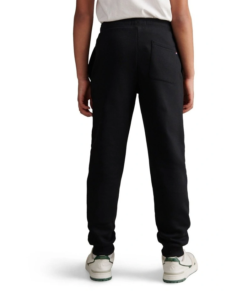 Boys Double Horsemen Loopback Jogger Black Bright White DHM image 4