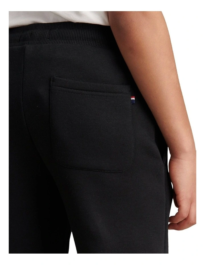 Boys Double Horsemen Loopback Jogger Black Bright White DHM image 5