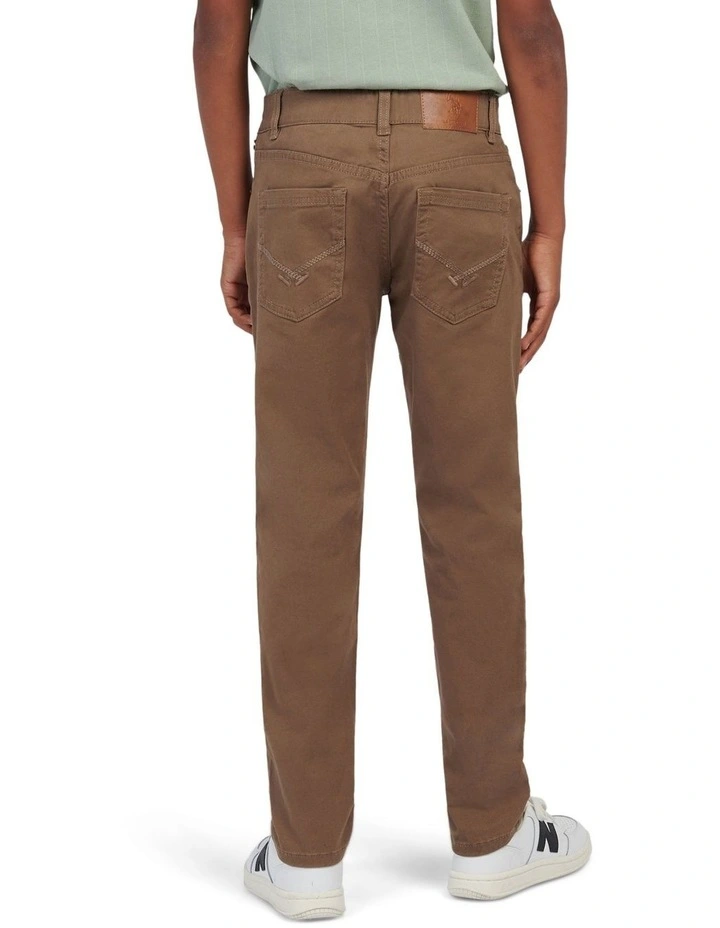 Boys Core 5 Pocket Trouser in Shitake image 4