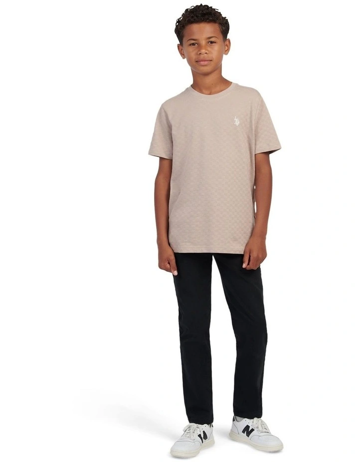 Boys Core 5 Pocket Trouser in Black Bright White DHM image 3
