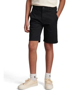 Boys Classic Chino Short Black Bright White DHM