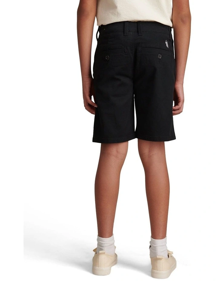 Boys Classic Chino Short Black Bright White DHM image 4