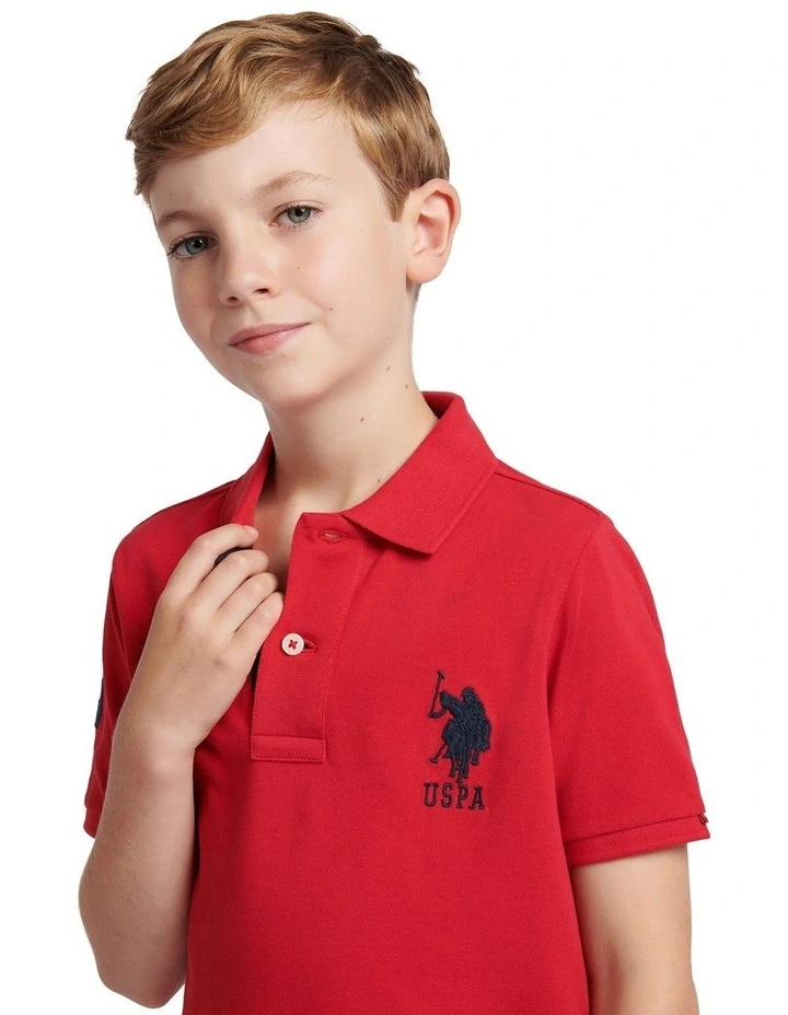 Boys Player 3 Polo Shirt Haute Red image 2