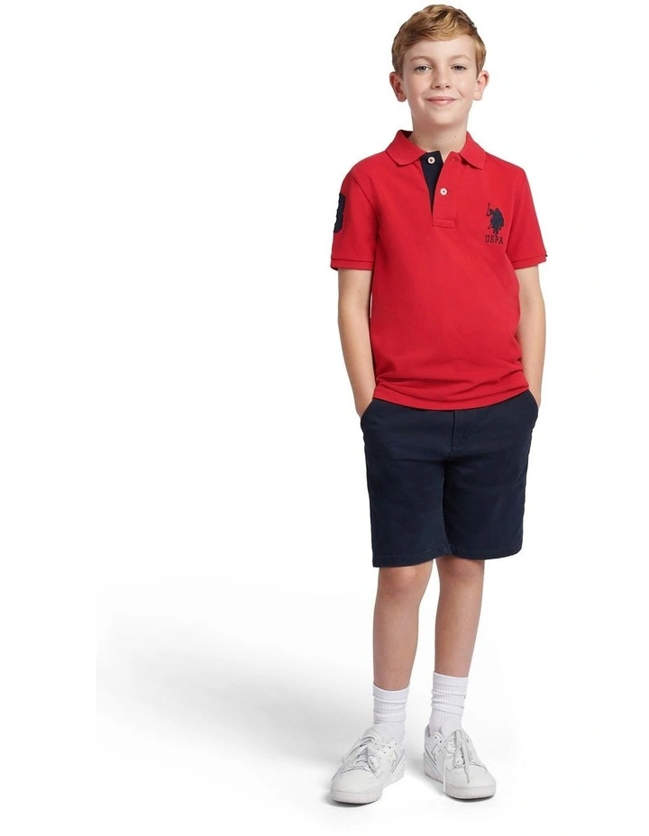 Boys Player 3 Polo Shirt Haute Red image 3
