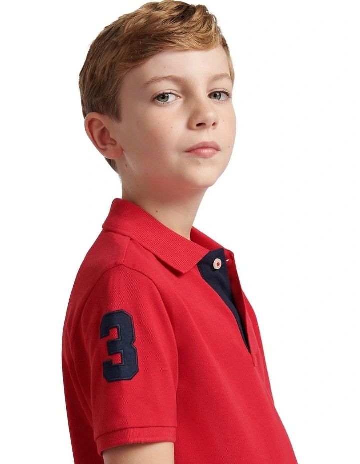 Boys Player 3 Polo Shirt Haute Red image 5