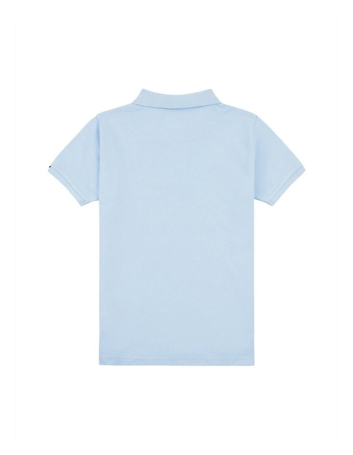 Boys Double Horsemen Polo Shirt in Chambray Blue image 6