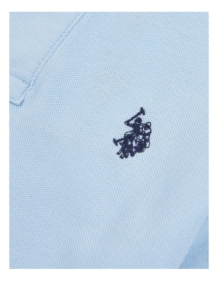 Boys Double Horsemen Polo Shirt in Chambray Blue image 7
