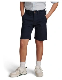 Boys Classic Chino Short Dark Sapphire Navy / Haute Red DHM