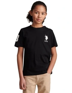 Boys Player 3 T-Shirt Black Bright White DHM