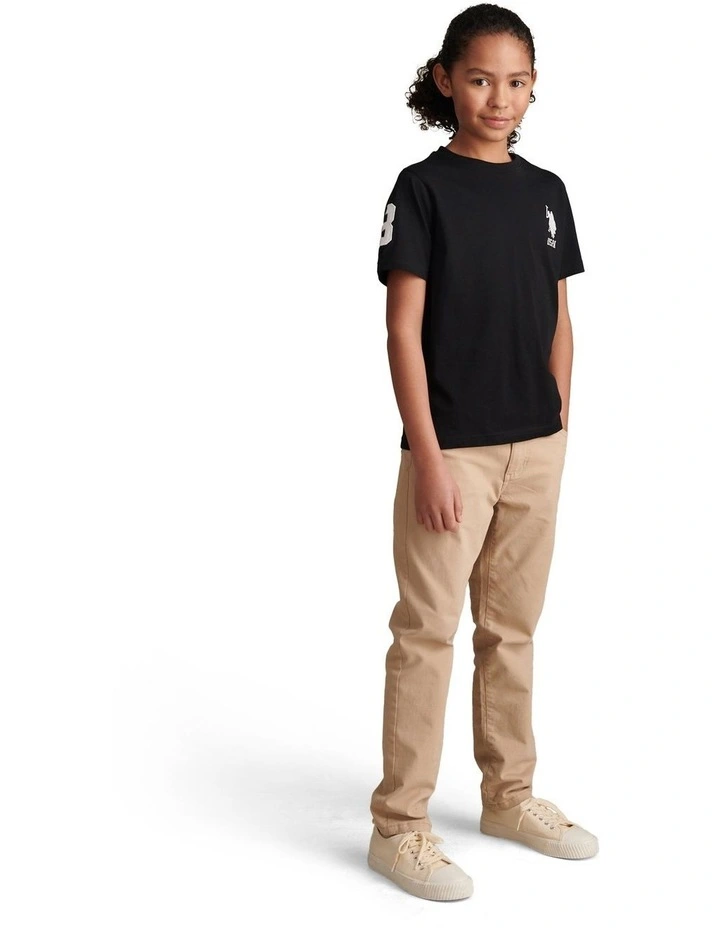 Boys Player 3 T-Shirt Black Bright White DHM image 3