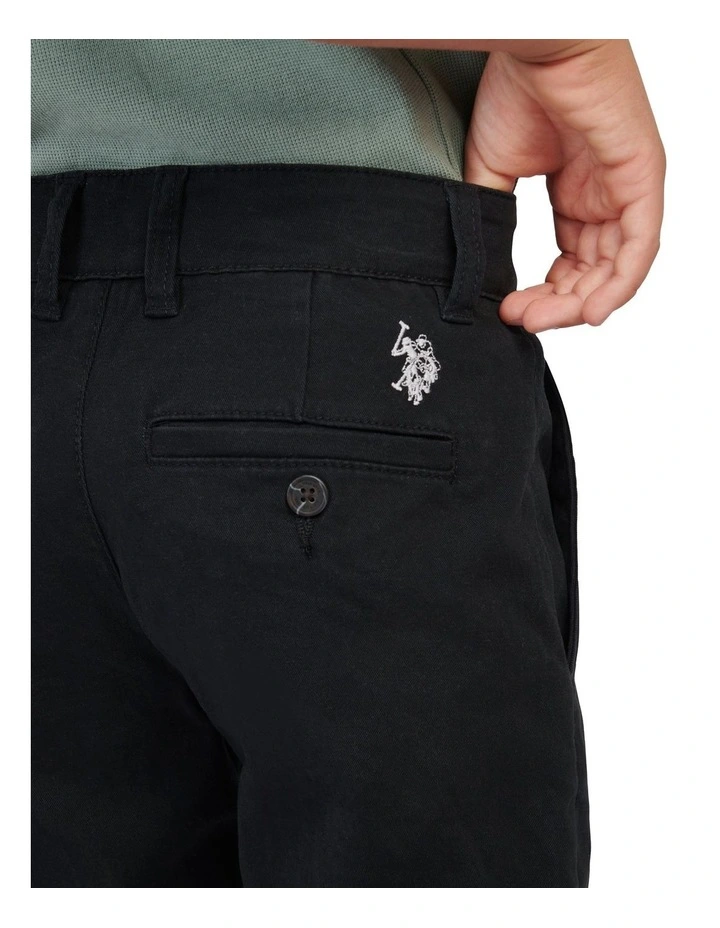 Boys Classic Chino in Black Bright White DHM image 2