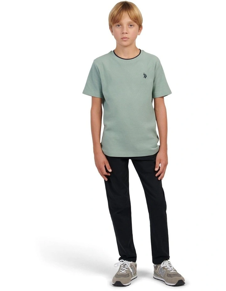 Boys Classic Chino in Black Bright White DHM image 3