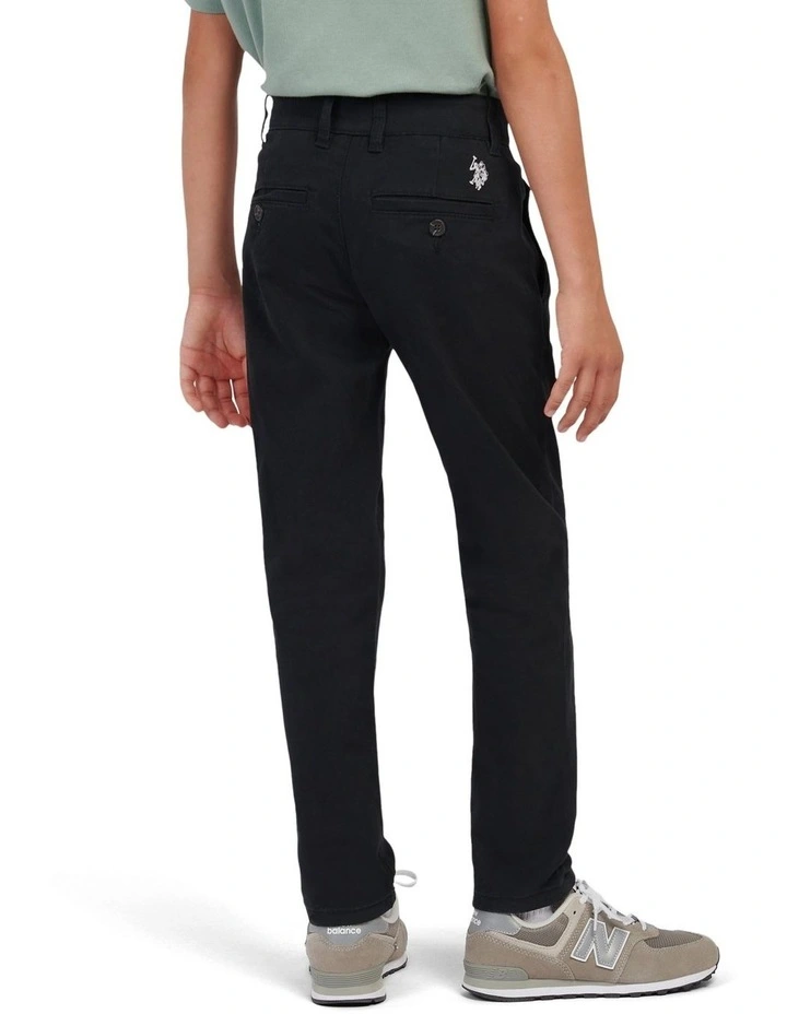 Boys Classic Chino in Black Bright White DHM image 4