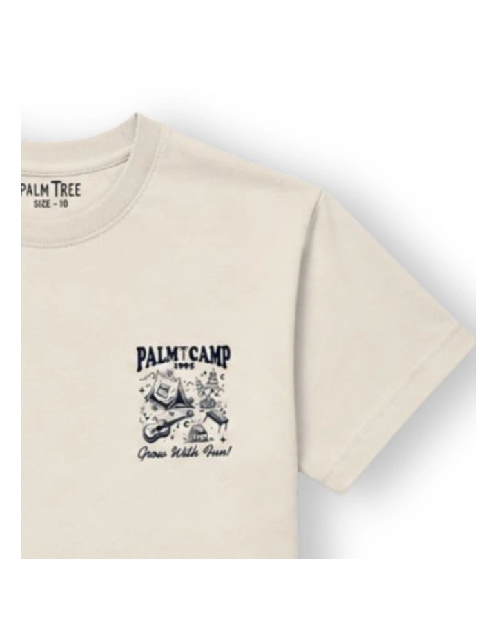 G & J Short Sleeve T-shirt | Cream | Palm Camp image 3