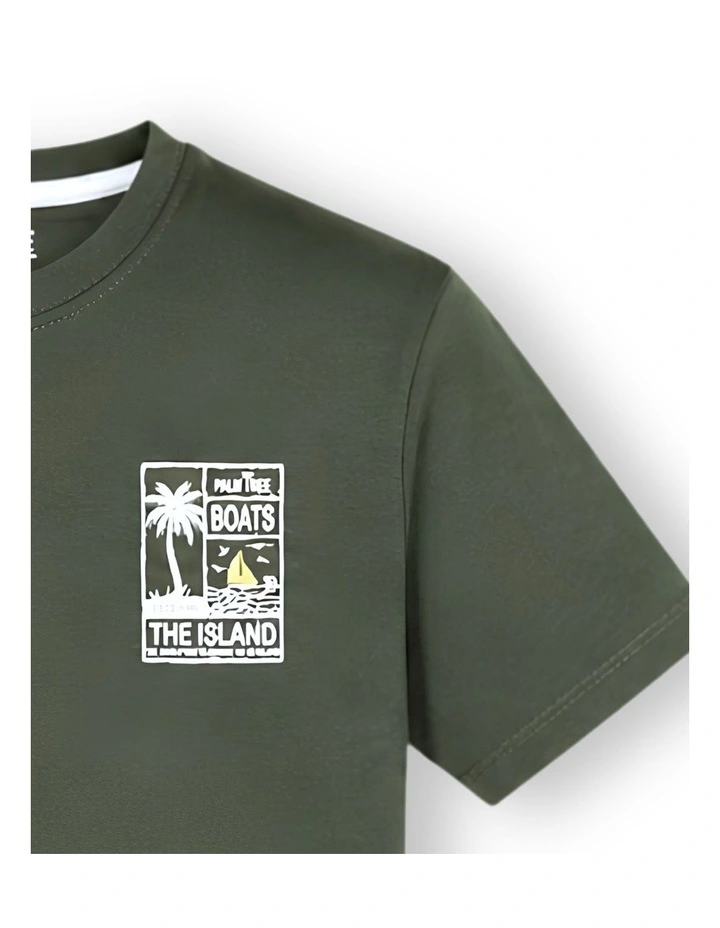 G & J Short Sleeve T-shirt | Olive | Graphics image 3