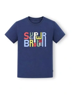 G & J Short Sleeve T-Shirt | Navy | Super brother