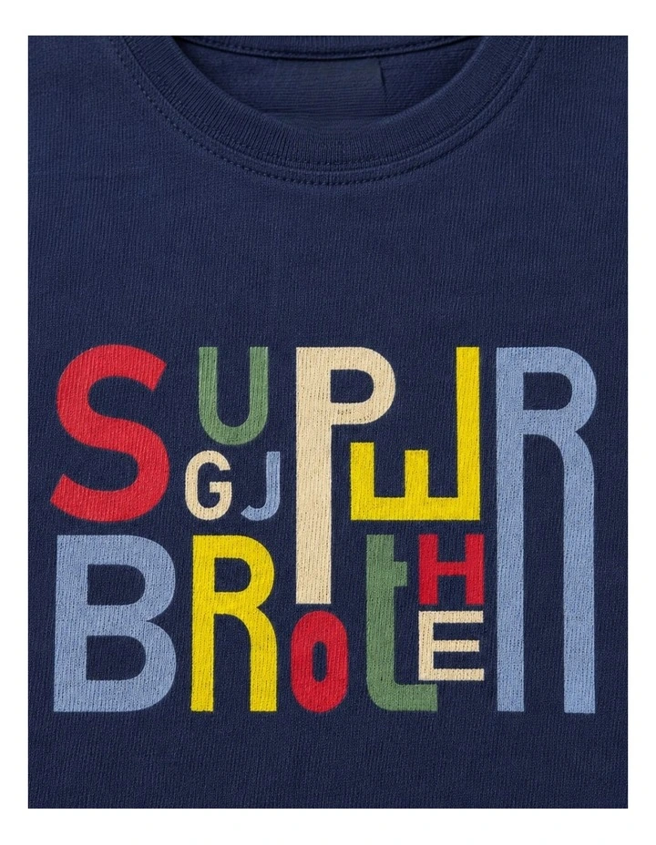 G & J Short Sleeve T-Shirt | Navy | Super brother image 3