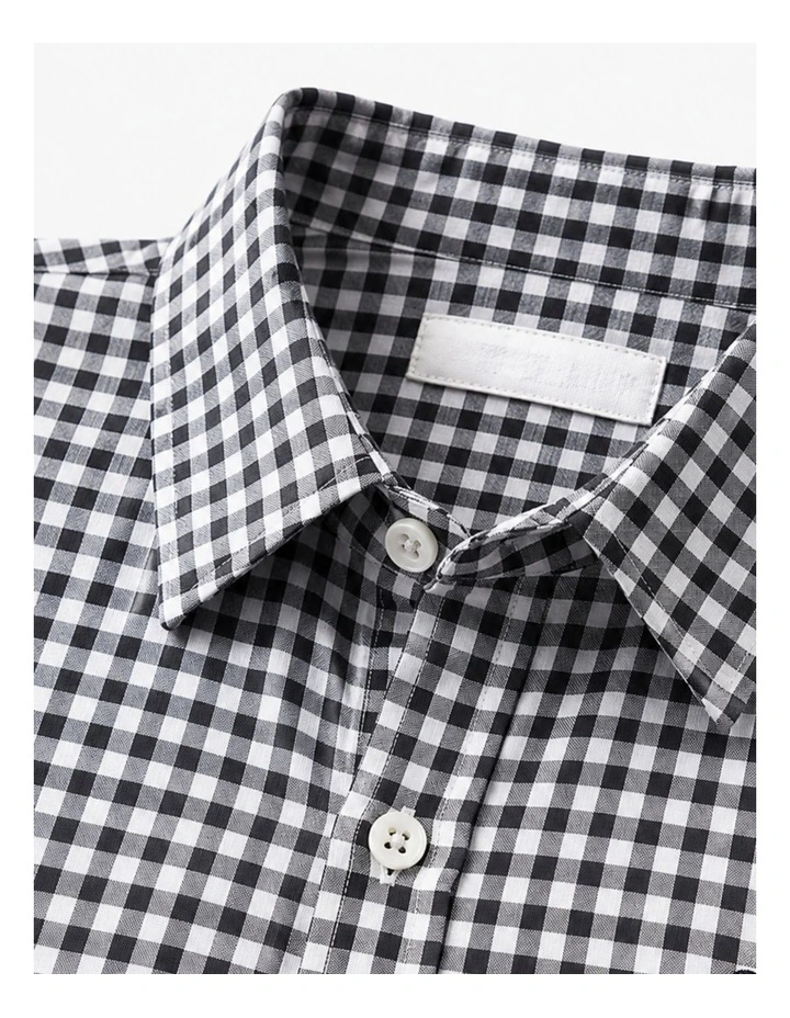 G & J Printed Check Short Sleeve Shirts | Navy Check image 3