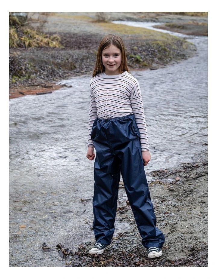 Stowaway Kids Waterproof Rain Overpant in Navy image 3