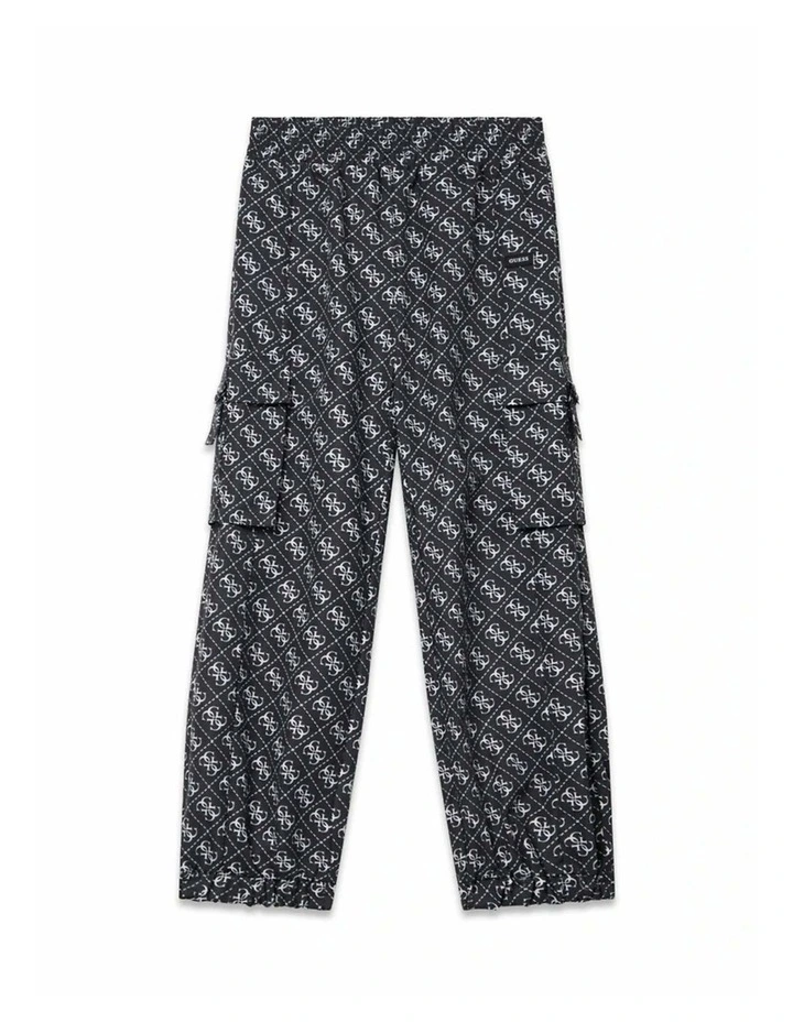 Poly Peach Cargo Pants in Black Logo image 1