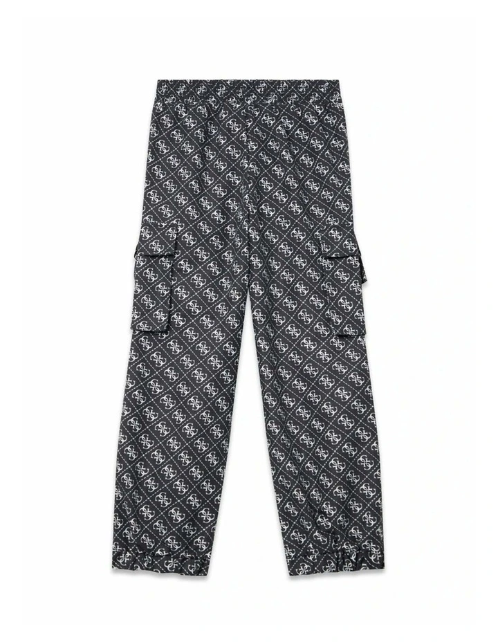 Poly Peach Cargo Pants in Black Logo image 3