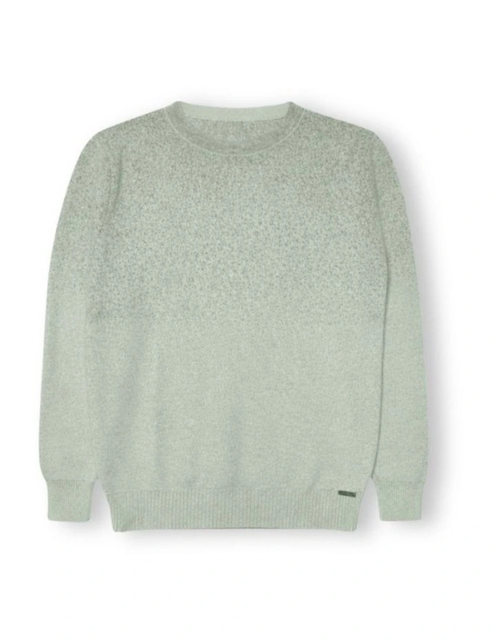 G & J Girl's Fine Knit Crew Neck Jumper | Sage | Sparkle image 1
