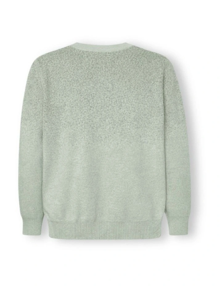 G & J Girl's Fine Knit Crew Neck Jumper | Sage | Sparkle image 2
