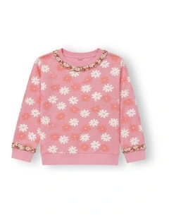 G & J Long Sleeve Floral Sweat | Pink | Flowers