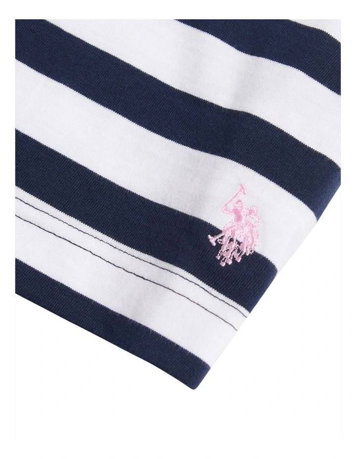 Girls Striped Cap Sleeve Tank Top Navy Iris image 6