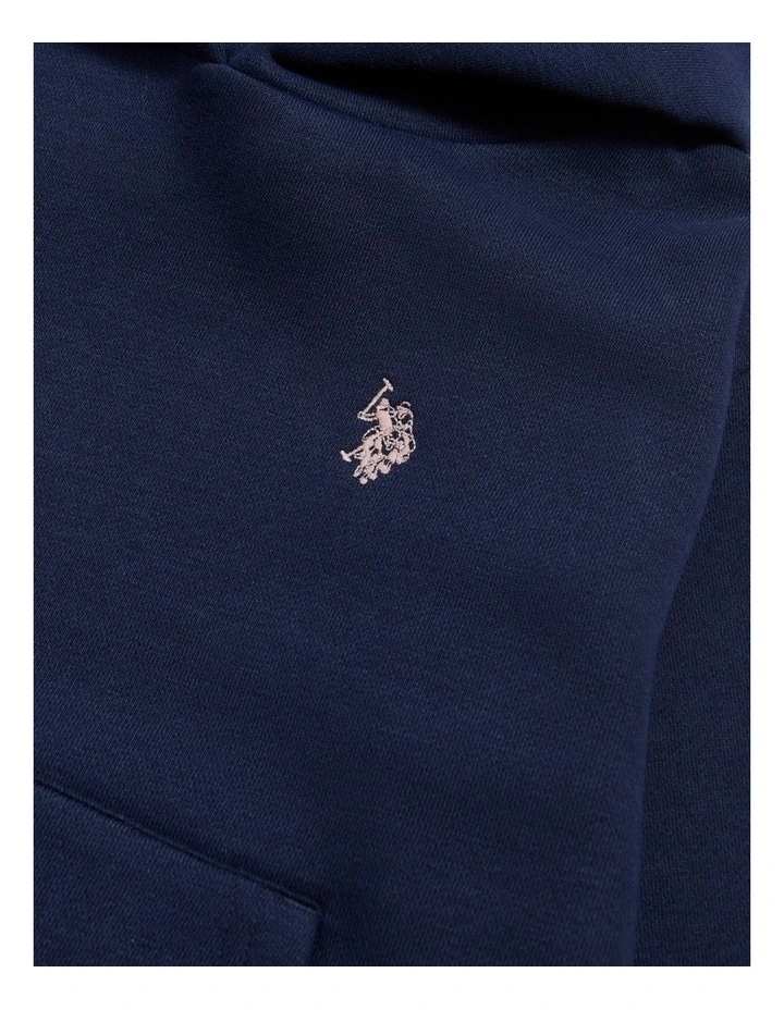 Girls Double Horsemen Overhead Hoodie Navy Iris image 7