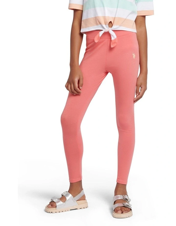 Girls Stripe T-Shirt & Legging Set in Sugar Coral image 4