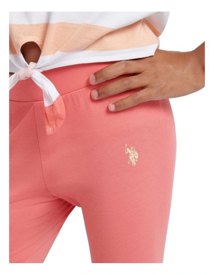 Girls Stripe T-Shirt & Legging Set in Sugar Coral image 6