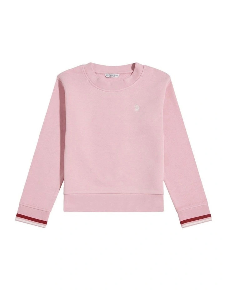 Girls Double Horsemen Crew Sweatshirt Pink Nectar image 5