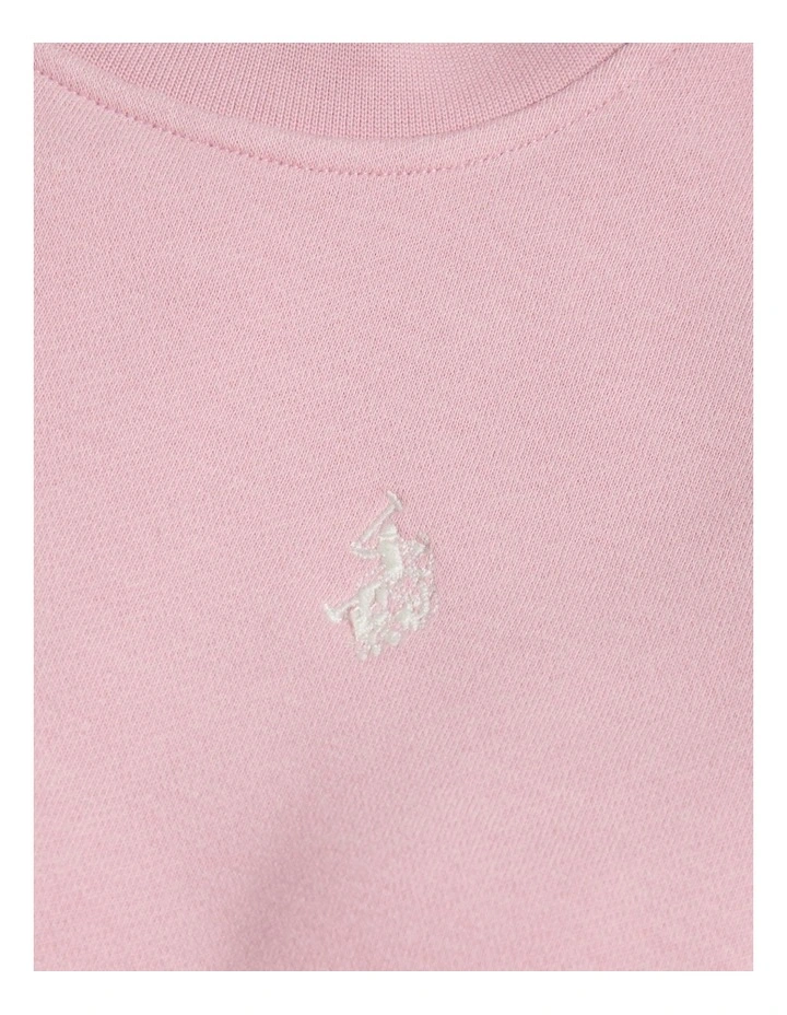 Girls Double Horsemen Crew Sweatshirt Pink Nectar image 7