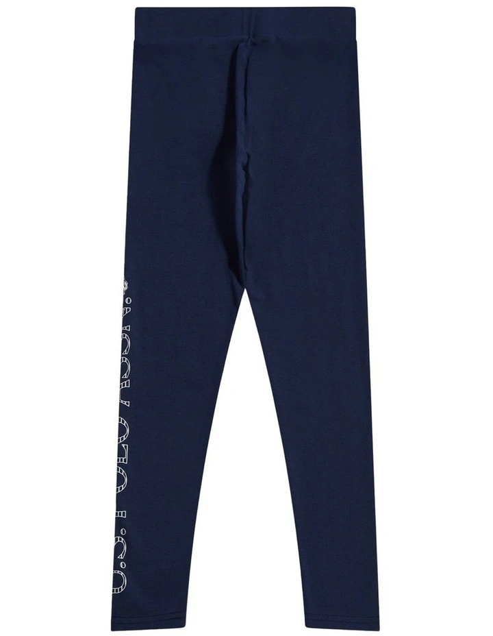 Girls Branded Jersey Leggings Navy Iris image 6