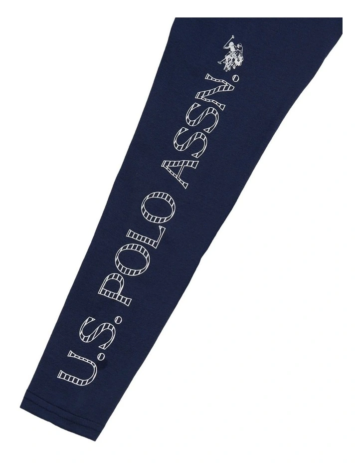 Girls Branded Jersey Leggings Navy Iris image 7