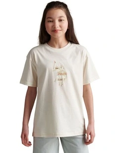 Girls Oversized Double Horsemen Graphic T-Shirt Marshmallow
